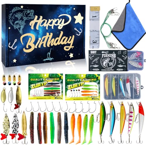 Fishing Gift Tackle Box Lures (Birthday Gift Fishing Gear Gift Box)
