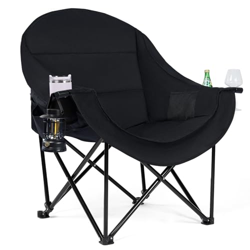 Oversized Camping Chair for Adults (Black)