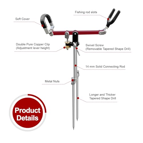 Fishing Rod Holders for Bank Fishing (Red)