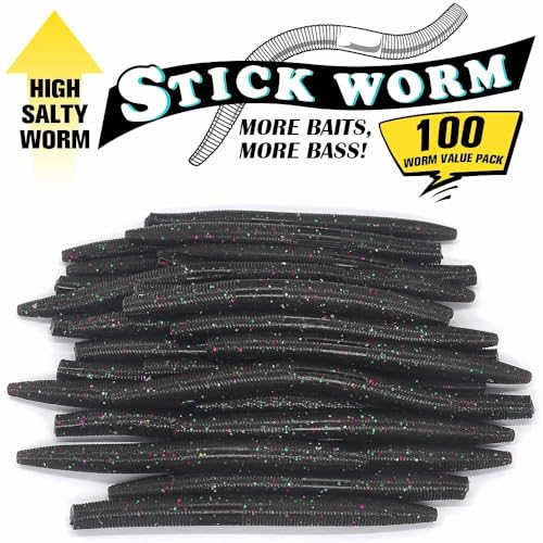 Wacky Worms Soft Plastic for Bass Fishing Lures (5-Bama Bug / 4")