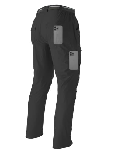 Men's Hiking Cargo Work Pants Lightweight Quick Dry Water Resistant 6 Pockets Fishing Camping Outdoor Stretch Pants Darkgrey (XX-Large / Darkgrey)