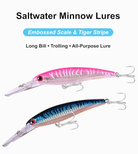 Long Lip Deep Diving Sinking Trolling Minnow