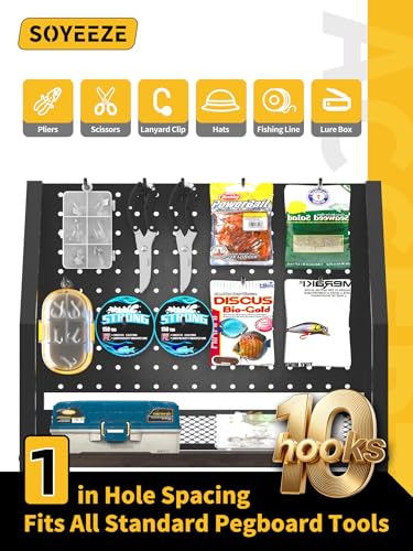 Fishing Rod Holders for Garage (Black-3-Sided / 3-Sided 10 hooks)