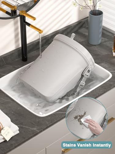 Soft Silicone Car Trash Can 1.9 Gallon with Leakproof Design (Grey)
