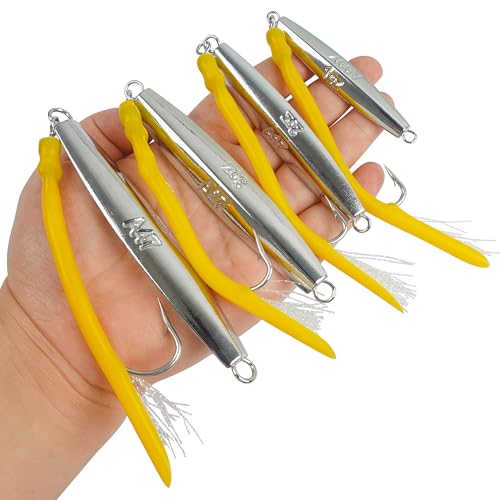 Diamond Jigs Saltwater Fishing Lures (Yellow-1pc / 1oz)