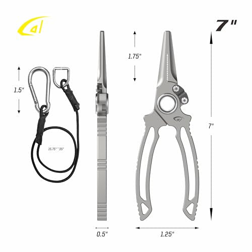 Titanium Side and Dual Cutter Fishing Pliers with Sheath