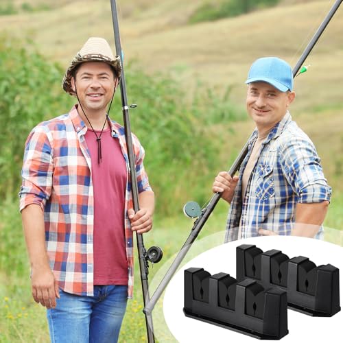 4 Pcs Rod Holders Fishing Boat Pole Holder (Black / 7.8 Inch)
