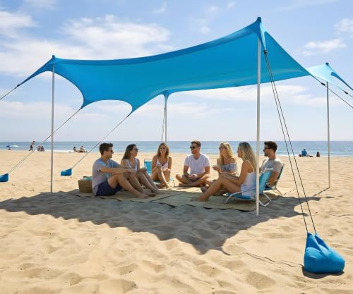 Beach Tent 14x11 FT UPF 50+ Sun Shelter