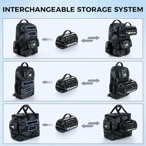 BaitSpace Line Bag Water Resistant Tackle Bag (D: Black Camo-Large)