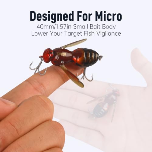 3Pcs Top Water Fishing Lure Topwater Lures for Bass Walleye Pike (Set6 / 1.57in/0.14oz)