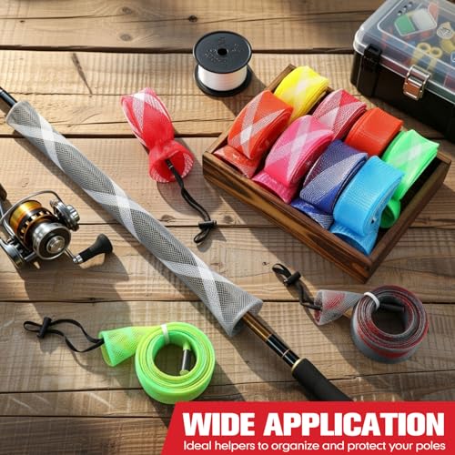 Lengthen Fishing Rod Sleeve Socks Covers Braided Mesh Rod Protector Fishing Tools Accessories for Bait Casting Sea