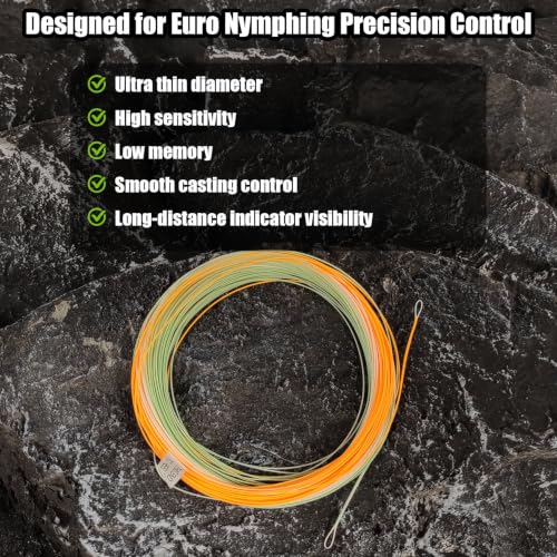 Nymph Fly Line for Euro Nymphing (0.55 Tri Color Level line)
