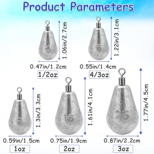 Long Casting Swivel Bell Sinkers Fishing Weights Drop Shot Weights