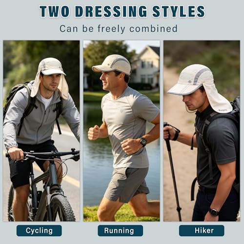 UPF 50+ Fishing Hat with Removable Neck Flap
