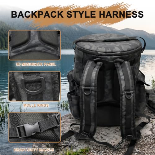 Fishing Bucket Backpack for 5 Gallon Bucket with Seat