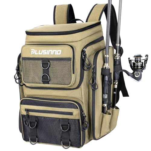 Fishing Tackle Backpack with Rod Holders
