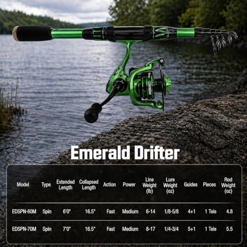 Telescopic Fishing Combo (Green / 6FT)
