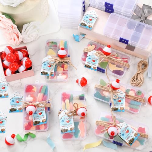 24 Fishing Party Favors Tackle Boxes with Thank You Cards
