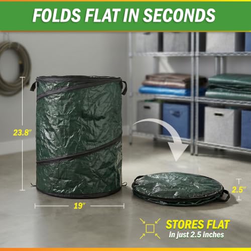 29.5 Gallon Pop up Outdoor Garbage Can Set (Green / 29.5-Gallon)