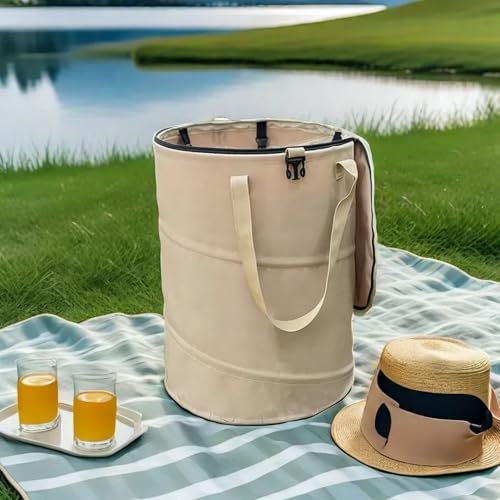 Collapsible Trash Can with Lid (coffee)