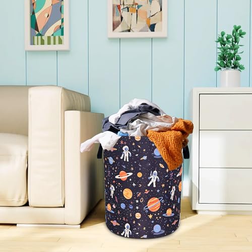 Night Sun Stars Moon Laundry Basket Foldable Oxford Cloth 18.9 x 16.5 Inch