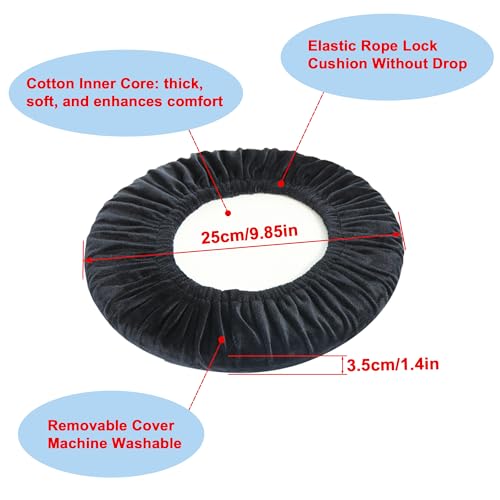 Upgraded 19.7" Collapsible Stool + 1.38" Thicker Cushion (Deep Black / XX-Large)