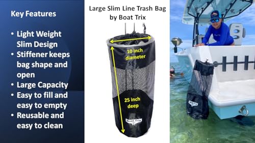 Boat Trash Bag Can Reuseable Washable Mesh and Nylon