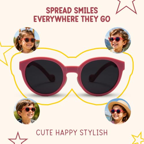 Kids Polarized Sunglasses for Boys & Girls (D.pink)