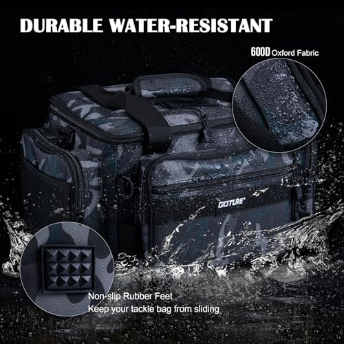 Fishing Tackle Bag with 4PCS 3700 Tackle Boxes (B2:Camo with 4 3700 Tackle Boxes / Medium)