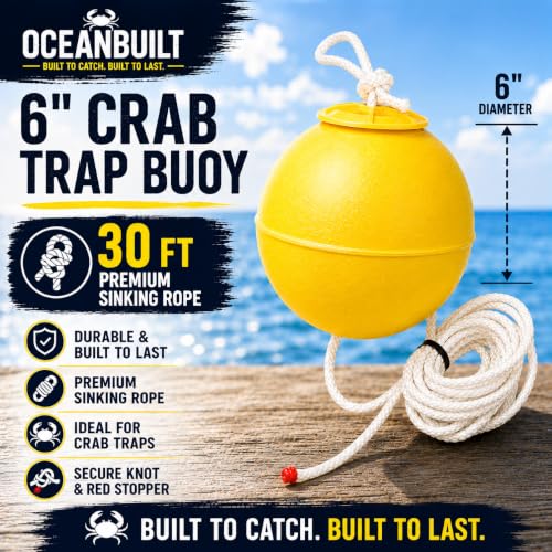 Yellow 6" PVC Fishing Marker Buoy (6" / Yellow)