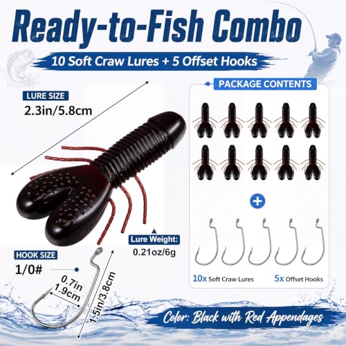 10 Pcs Fishing Lure (Black Bass)