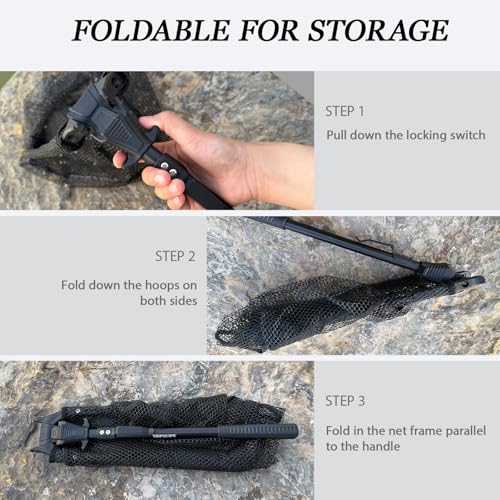Fishing Net Rubber Coated Foldable & Lightweight Landing Net