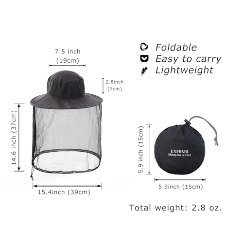 Mosquito Head Net Hat (Grey)