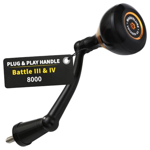 Foldable Power Handle for Penn Battle II III IV (Black Gold / For Battle 8000 Thread (Voyager Version))