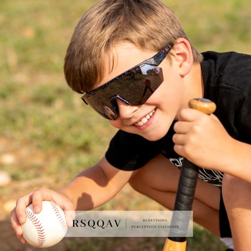 Kids Sunglasses Youth Baseball Sun Glasses for Boys Girls Cycling Sports UV400 Protection Goggles Ages 3