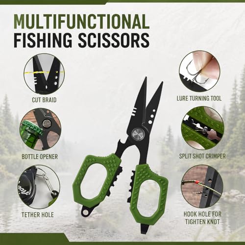 Portable Fishing Trash Pouch & Multifunction Scissors Eco (Green)