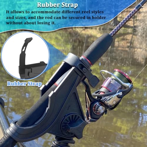Track Mount Fishing Rod Holder with 360° Adjustable Kayak Track Adapter for Kayak & Boat