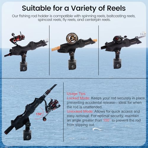 Hobie H Rail Fishing Rod Holder for Boat and Kayak