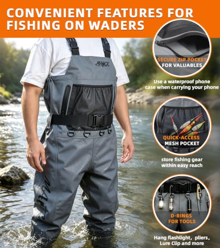 High Strength Nylon PVC Waterproof Fishing Chest Waders with Bootfoot