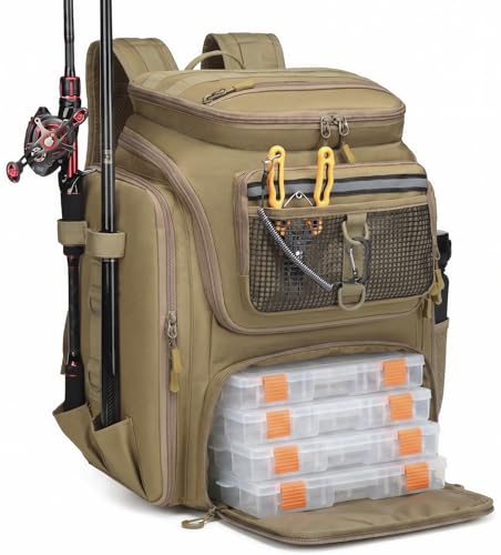 45L Fishing Backpack with Rod Holders & Built