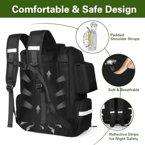 Fishing Backpack with Rod Holder (Black)