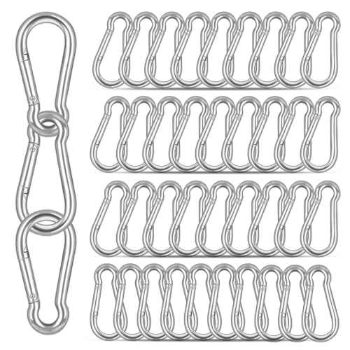 40PCS Carabiner Clips (Silver / 40PCS-M5)