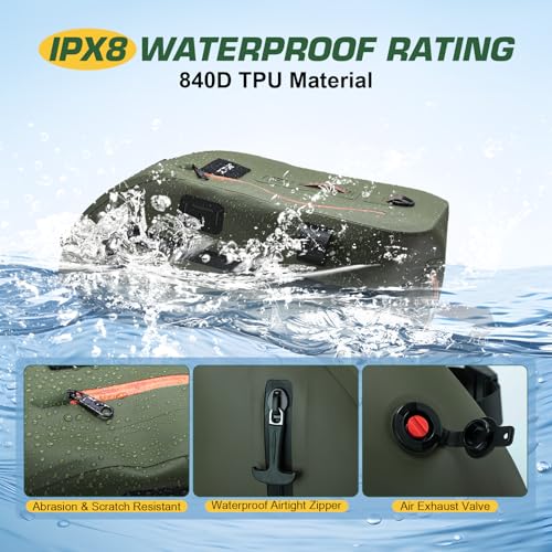 Waterproof Fly Fishing Sling Pack (C1:13L Green Waterproof Bag & Wader Bag)