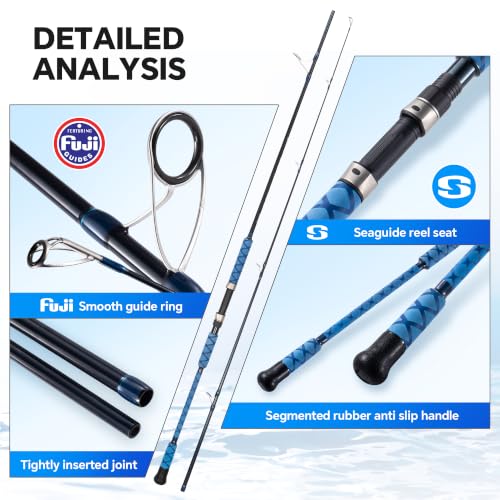 Surf Fishing Rod Carbon Surf Spinning Fishing Rod with Fuji Guide (8'6'' - 2pc)