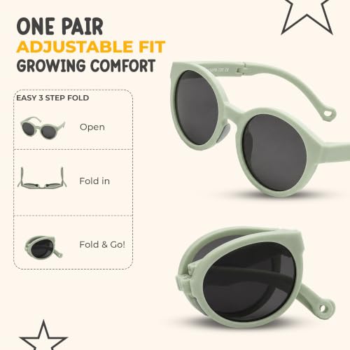 Kids Polarized Sunglasses for Boys & Girls (Green)