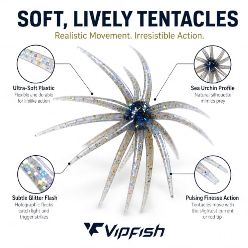 Urchin Baits for Bass Fishing (Smoke Silver Shad)