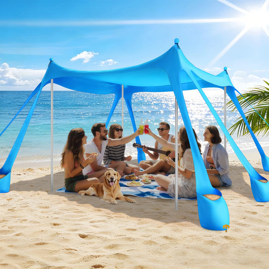 Beach Tent Sun Shelter 10x10FT (Sky Blue)