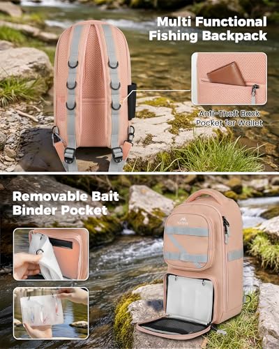 Girls Fishing Tackle Bag (Pink / 14.1 X 8.7 X 5.7 inches)