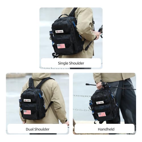 Fishing Tackle Backpack (Black Camo)