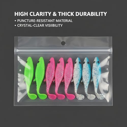 100 Pack Soft Plastic Baits Bags 7.5"x5.5" (7.5" x 5.5")